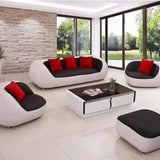 Nordic Luxury PU Leather Lazy Couch Lounge Sofa - 3 Seat + 1 Seat + 1 Seat Set