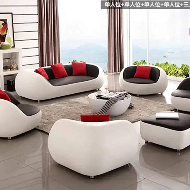 Nordic Luxury PU Leather Lazy Couch Lounge Sofa