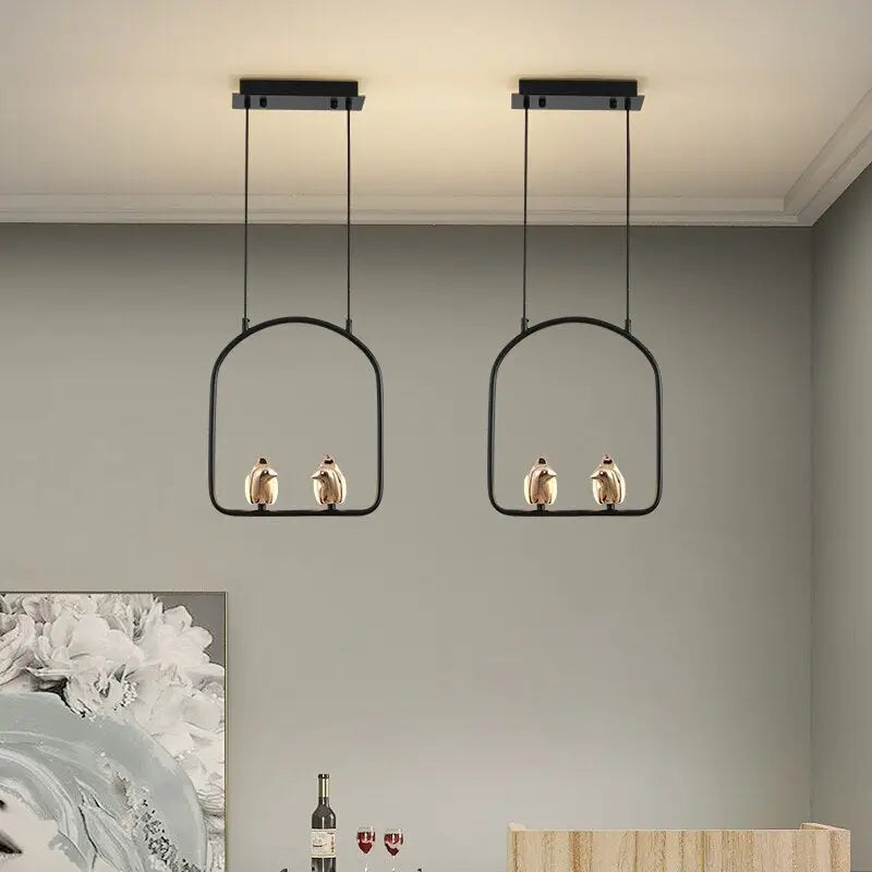 Nordic Modern Bird Chandelier - 2 Chandeliers / Warm Light - Lamps