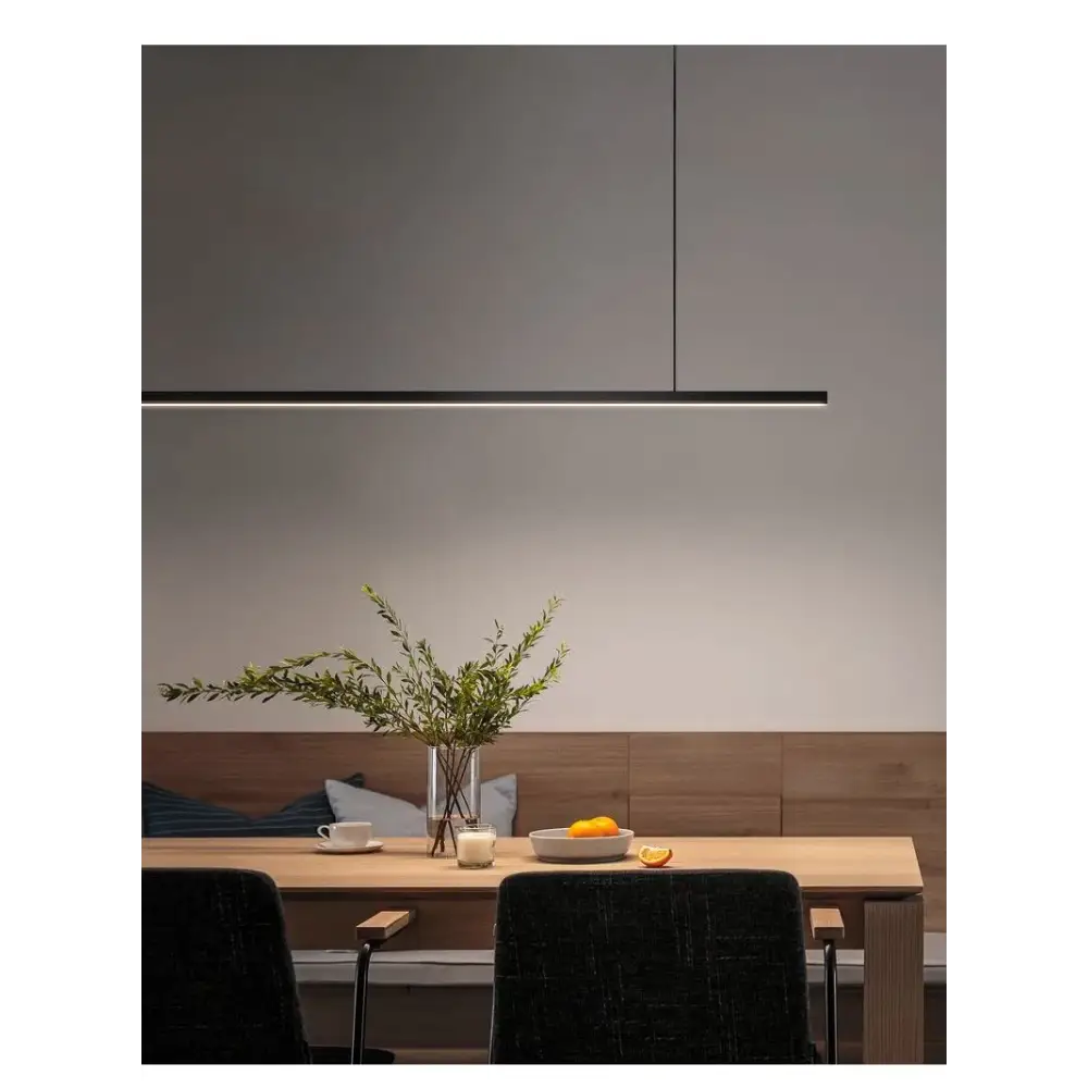 Nordic Modern Minimalist LED Pendant Lamp - Black - L 100cm / Warm White (3000K) - Pendant Lamp