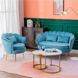 Nordic Modern Velvet Sofa Set for Beauty Salons - Green / 3 seats - Sofa