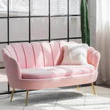 Nordic Modern Velvet Sofa Set for Beauty Salons - Pink / 2 seats - Sofa