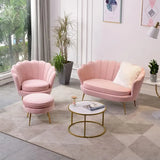 Nordic Modern Velvet Sofa Set for Beauty Salons - Pink / 3 seats - Sofa