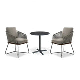 Nordic Outdoor Garden Wooden Rattan Sofa Set - 2 Chairs + Table Set - Sofa