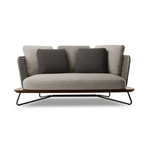 Nordic Outdoor Garden Wooden Rattan Sofa Set - Double Seat - 160 cm - Sofa