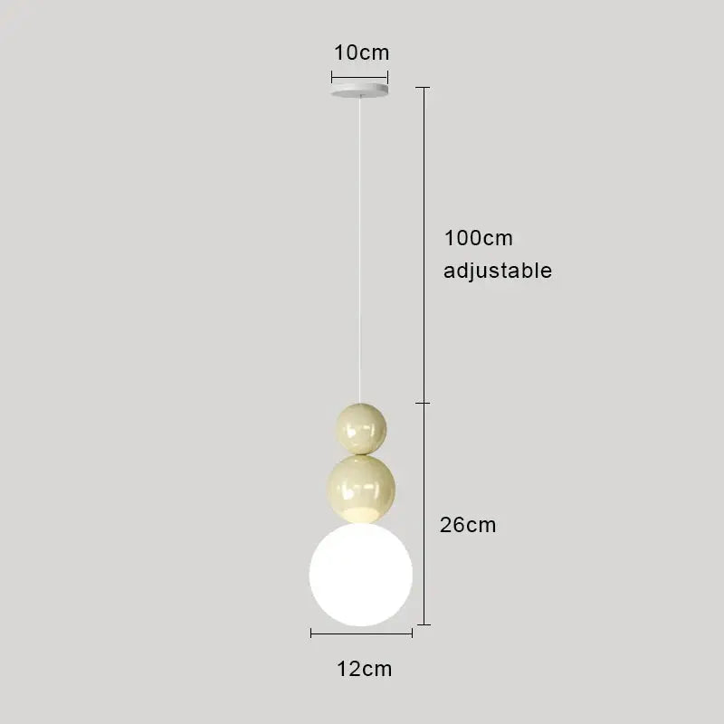 Nordic Pendant Light Modern LED Hanging Lamp - Beige - 2 Balls / 3 light colors - Ceiling Lamp