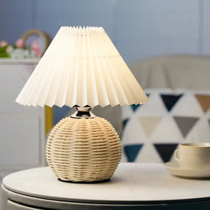 Nordic Pleated Rattan Table Lamp with Dimmable LED - view 8