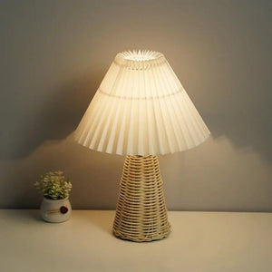 Nordic Pleated Rattan Table Lamp with Dimmable LED - view 4