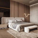Nordic Queen Minimalist Double Soft Backrest Bed Frame - Bedroom