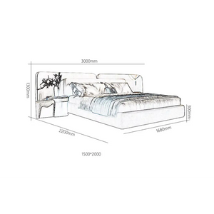 Nordic Queen Minimalist Double Soft Backrest Bed Frame - Bedroom