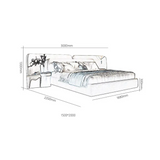 Nordic Queen Minimalist Double Soft Backrest Bed Frame - Bedroom