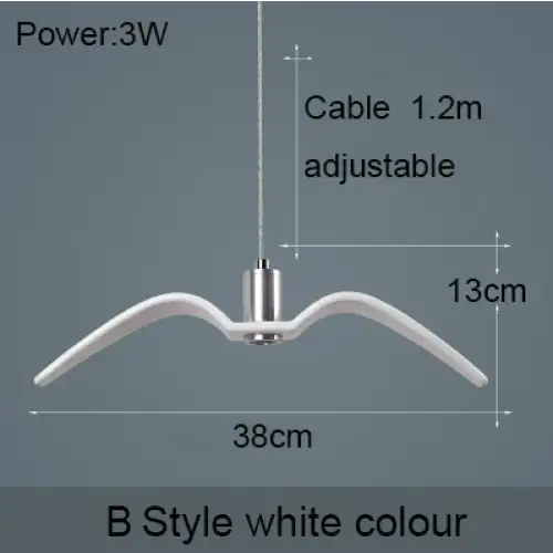 Nordic Seagull Led Birds Chandelier Ceiling Pendant Lamp - White - 13 x 38 cm / Warm White - Ceiling Lamp