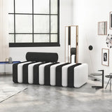 Nordic Stool Strip Cylindrical Sofa - 1 seat / Black & white - Sofa