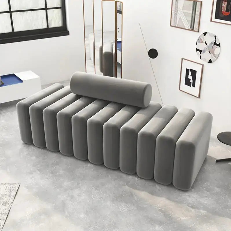 Nordic Stool Strip Cylindrical Sofa - 1 seat / Grey - Sofa