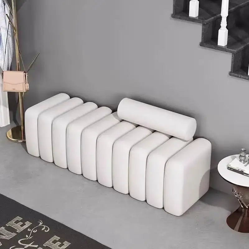 Nordic Stool Strip Cylindrical Sofa - 1 seat / White - Sofa