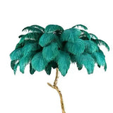 Ostrich Feather Standing Lamp - Green / Height 80cm - Lamps