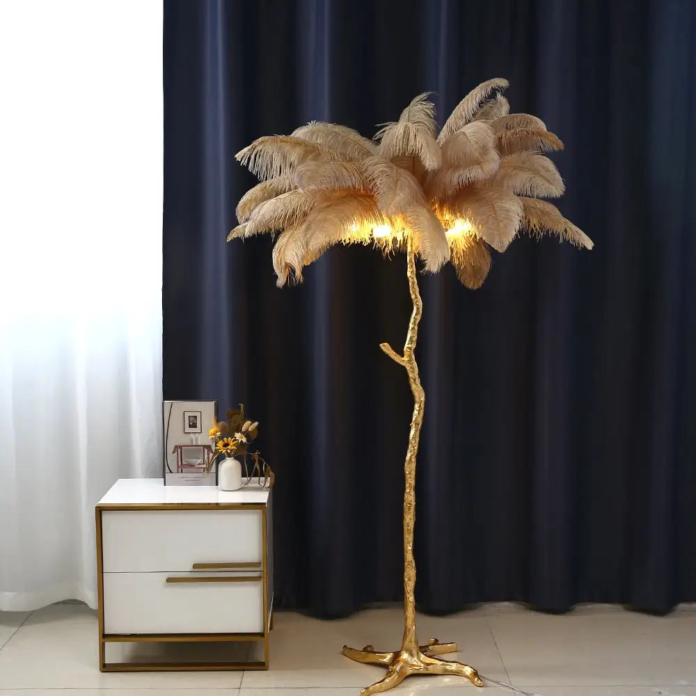 Ostrich Feather Standing Lamp - Lamps