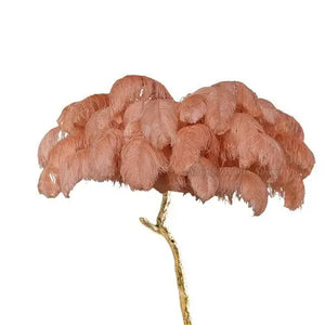 Ostrich Feather Standing Lamp - Orange / Height 80cm - Lamps