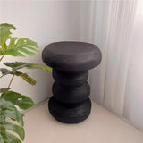 Oval Irregular Wooden Carved Stool Corner Table - Multifunctional coffee table