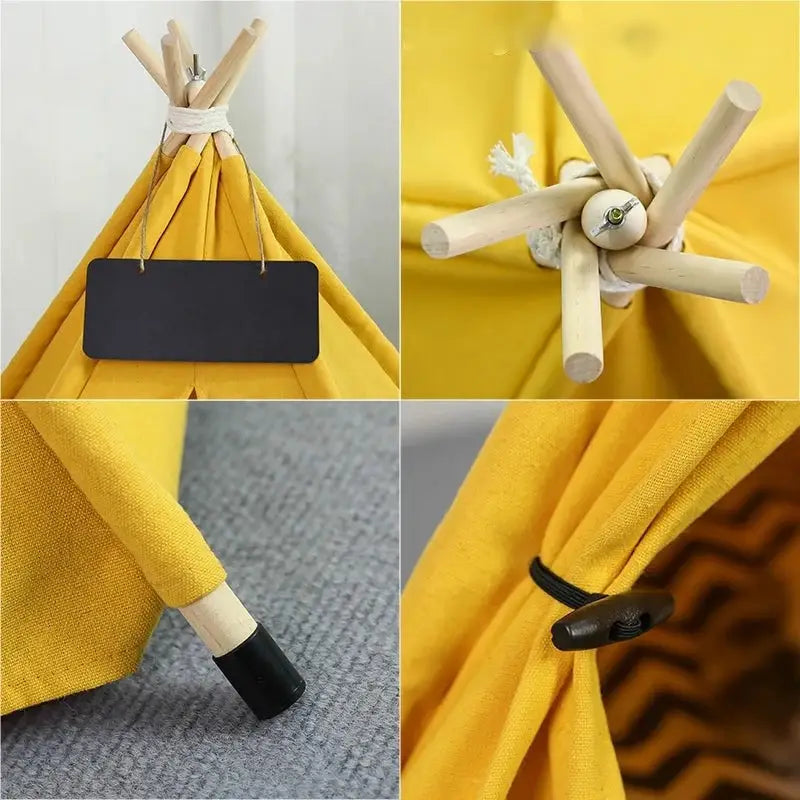 Pet Teepee Tent Washable Portable House with Cushion - pet bed