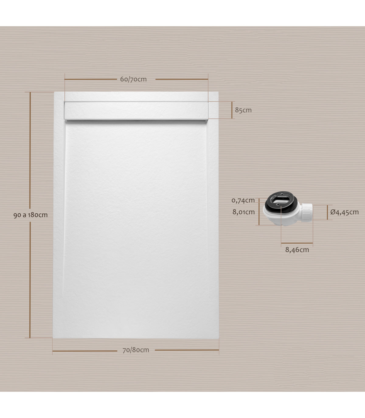 Large Shower Tray Slate Texture