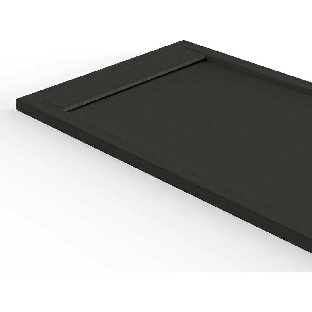 Saona Black Shower Tray with Hidden Drain Slate Texture - Platos de ducha