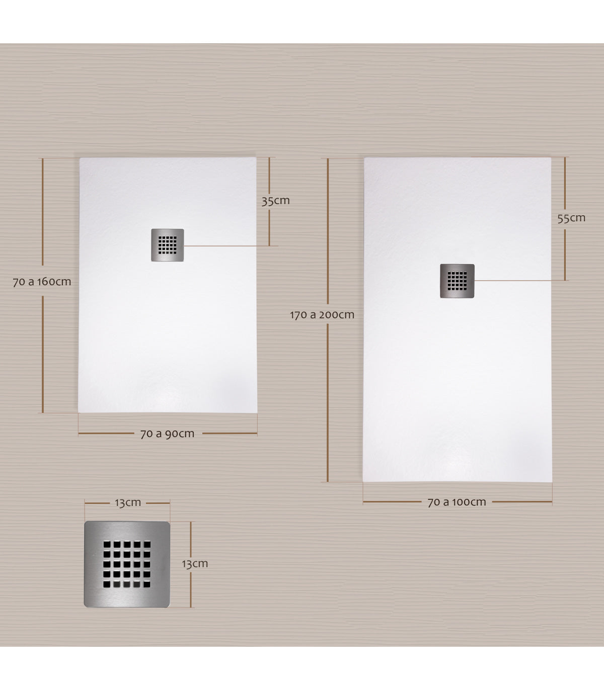 Rota Shower Tray Slate Texture