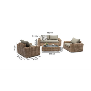 Outdoor Wicker Rattan Sofa Set for Patio Garden - view 6