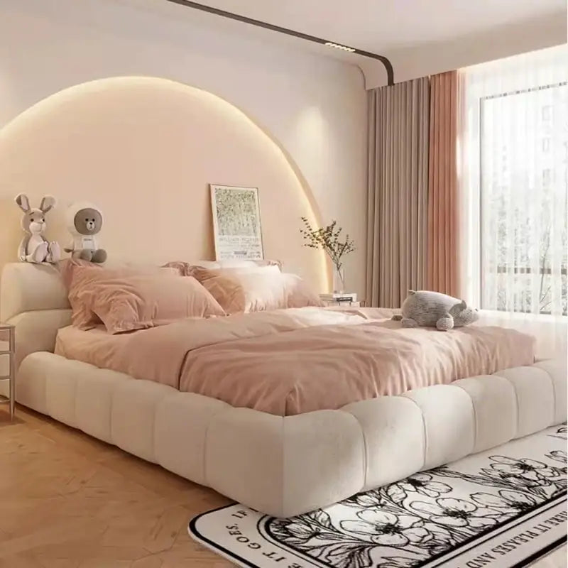 Puff Cloud Tatami Aesthetic Minimalist Solid Wood Bed Frame - Single Bed / 150 x 200 cm - Bedroom