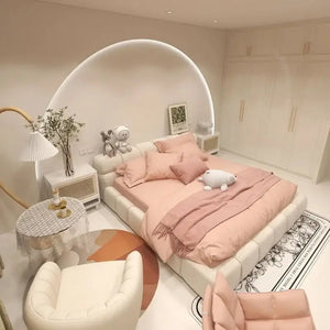 Puff Cloud Tatami Aesthetic Minimalist Solid Wood Bed Frame - Bedroom