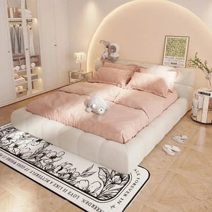 Puff Cloud Tatami Aesthetic Minimalist Solid Wood Bed Frame - Bedroom