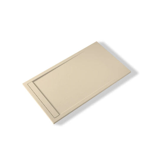 Saona Cream Shower Tray with Hidden Drain Slate Texture - Platos de ducha
