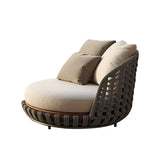 Rattan Round Modern Outdoor Sofa Set - Beige - Sofa