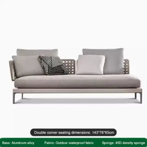 Rattan sofa set cushions showing woven texture and neutral beige upholstery detail