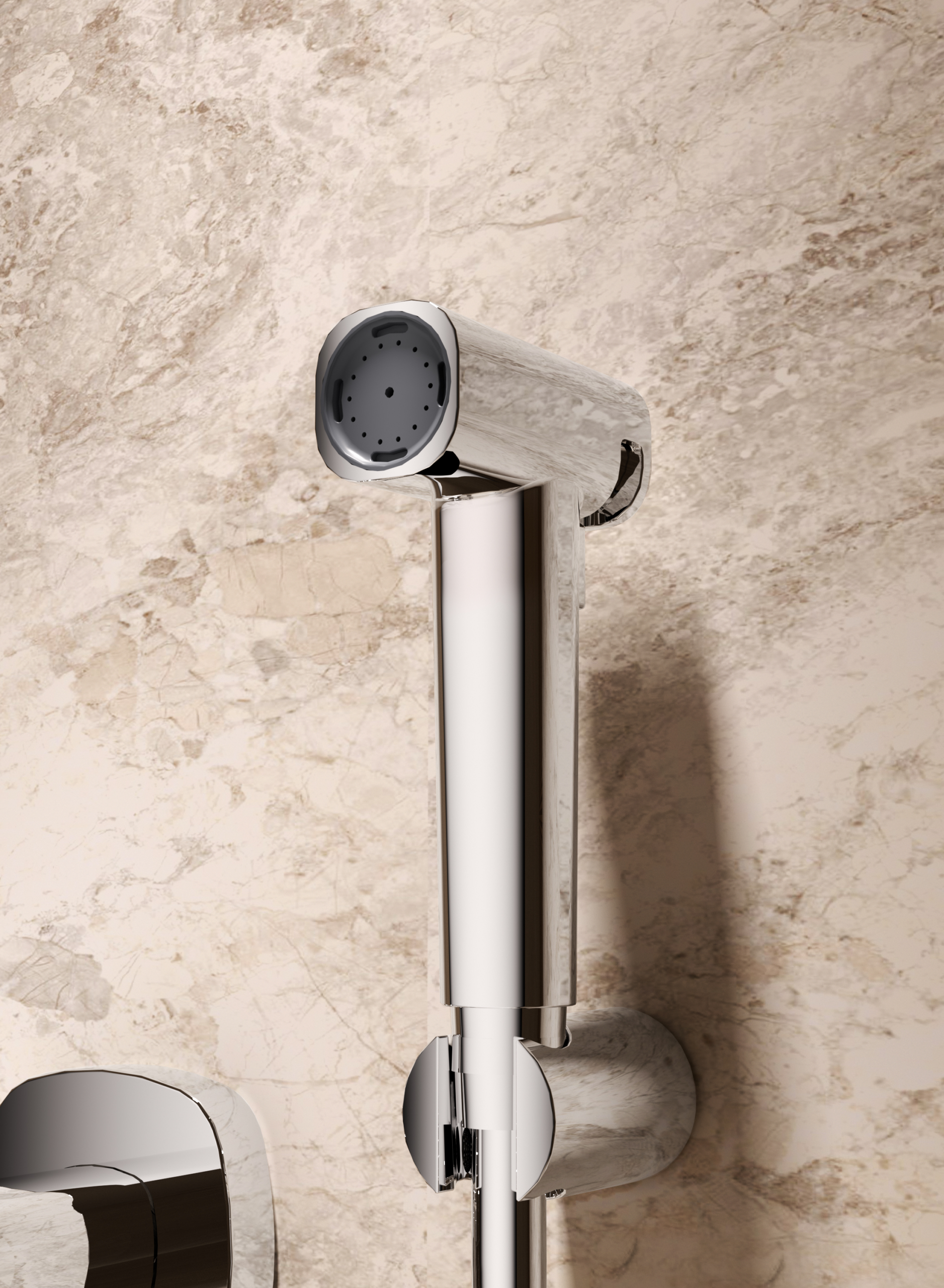 Toscana Chrome Concealed Bidet Mixer, in a bathroom setting