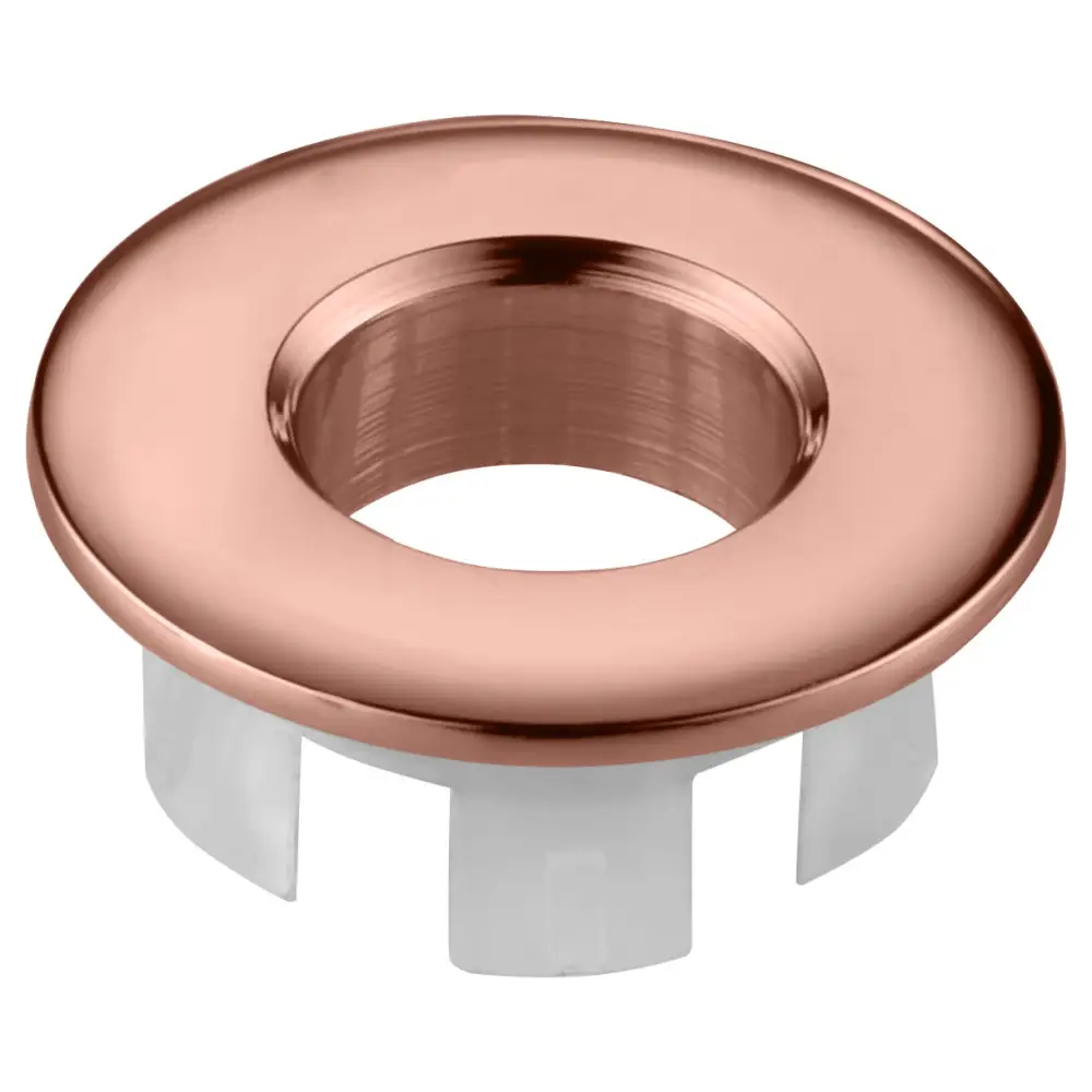 Rose gold 30mm sink overflow trim ring faucet accessory closeup