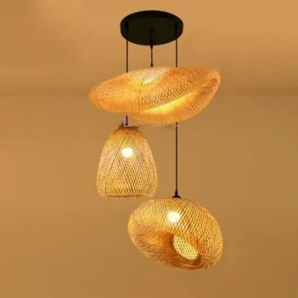 Retro Hanging Ceiling Handmade Pendant Light - C / 60cm-50cm-35cm - Ceiling Lamp