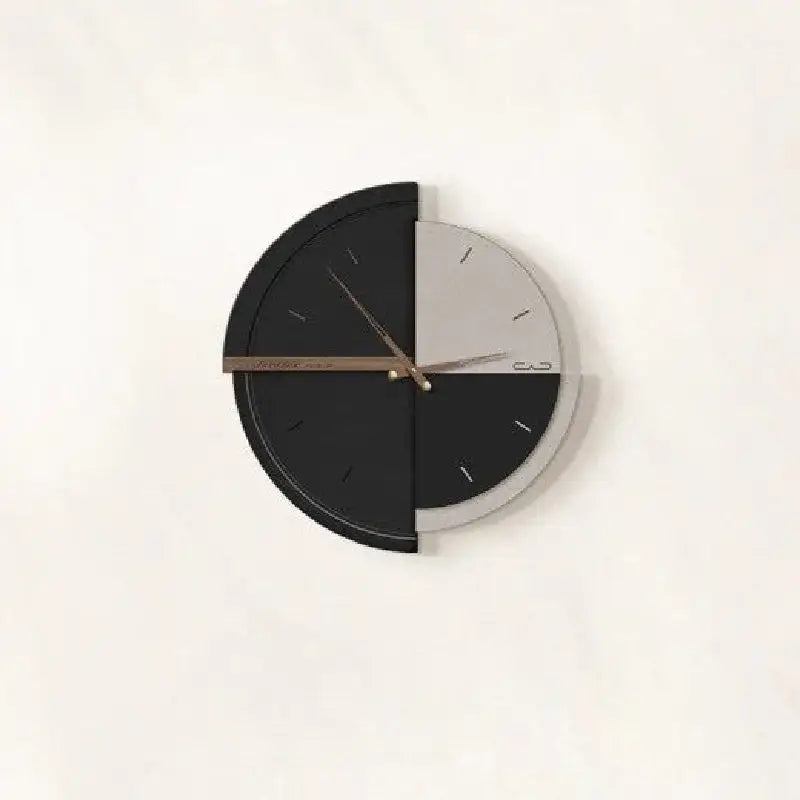 Retro Minimalist Wall Clock Abstract Geometric Round - Grey / 40x39cm - Wall Clocks
