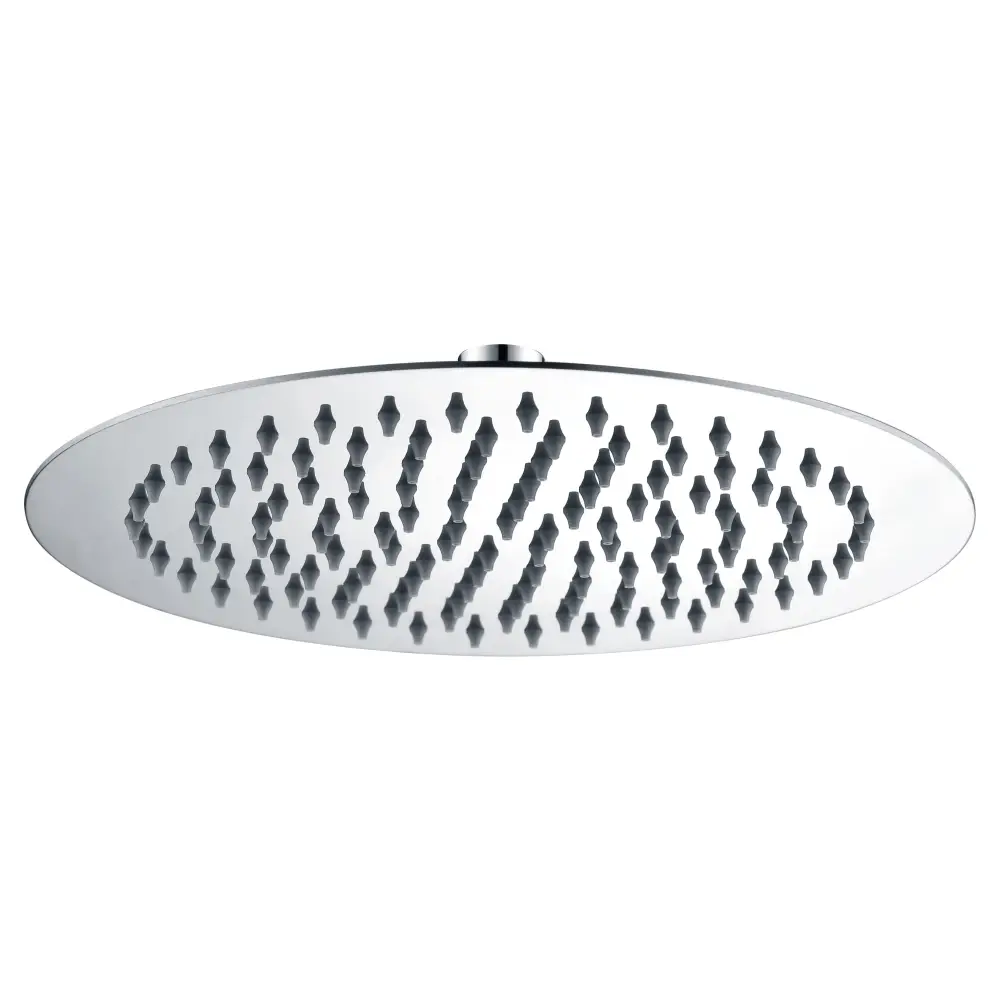 Round chrome shower head 25cm modern bathroom sprayer, polished finish