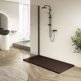Saona Chocolate Shower Tray with Hidden Drain Slate Texture - 70x70 cm - Platos de ducha