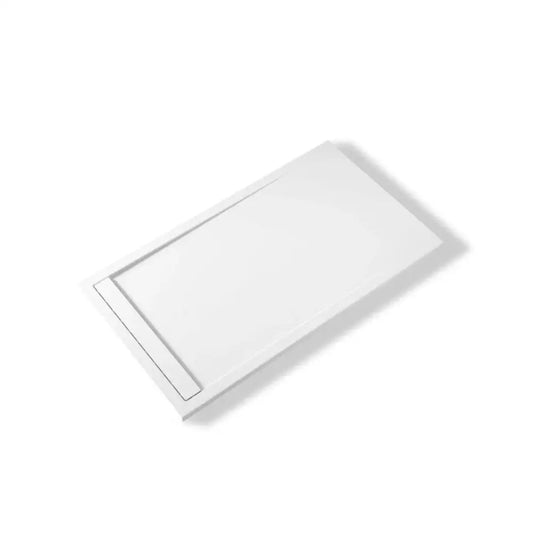 Saona White Shower Tray with Hidden Drain Slate Texture - Platos de ducha
