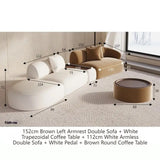 Sectional Minimalist Curved Modular Table Sofa Set - Brown White - 152 cm - Left arm Set - Compressed Sofa