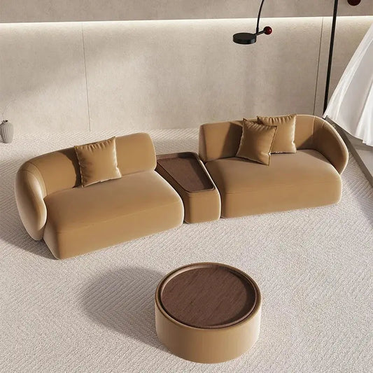 Sectional Minimalist Curved Modular Table Sofa Set - Compressed Sofa