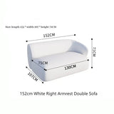 Sectional Minimalist Curved Modular Table Sofa Set - White - 152 cm - Left arm - Compressed Sofa