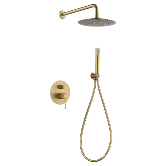 Set Shower Concealed Single-Handle Line Brushed Gold | IMEX - Shower Set