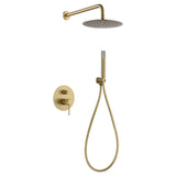 Set Shower Concealed Single-Handle Line Brushed Gold | IMEX - Shower Set