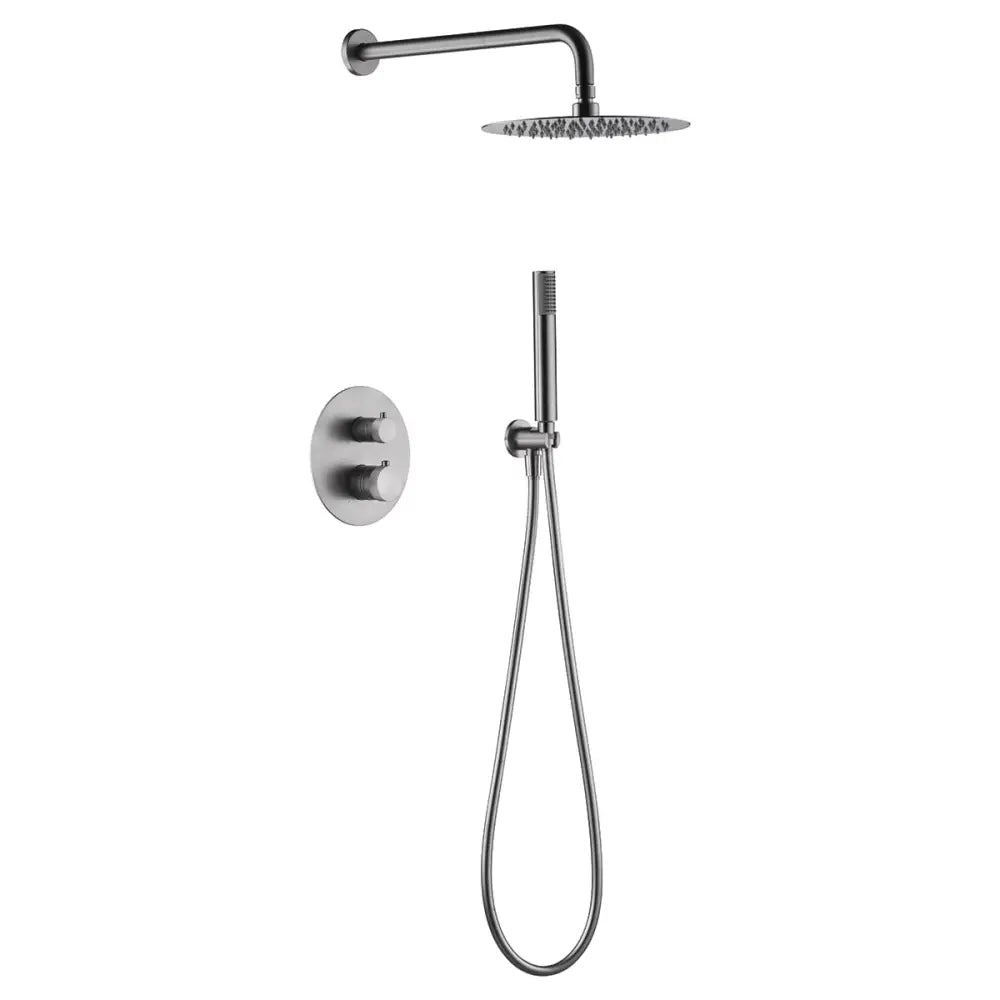 Set Shower Concealed Thermostatic Line Brushed Nickel | IMEX - Shower Set