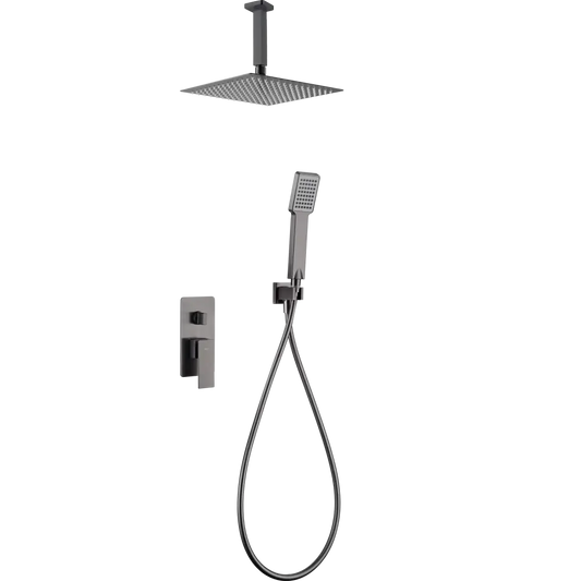 Set Shower Single-Handle Concealed Catania Black Gun | IMEX - Shower Set