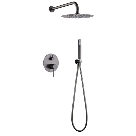 Set Shower Single-Handle Concealed Monza Black Gun | IMEX - Shower Set