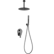 Set Shower Single-Handle Concealed Paros Black Gun | IMEX - Shower Set